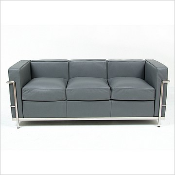 Le Corbusier Style LC2 sofa - Charcoal Gray - View 3