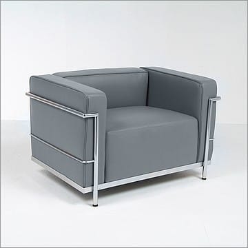 Grande Lounge Chair - Charcoal Gray Leather