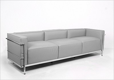 LC3 Sofa in Premium Black Italian Leather.