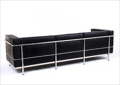 LC3 Sofa in Premium Black Italian Leather.