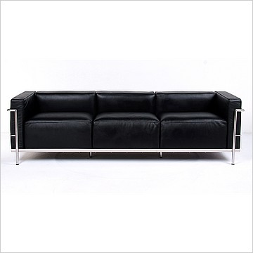 Le Corbusier Style LC3 sofa - Smooth Black - View 3