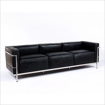 Le Corbusier Style LC3 sofa - Smooth Black - View 1