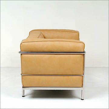 Le Corbusier Style LC3 Feather Relaxed Chair - Driftwood Tan - View 2