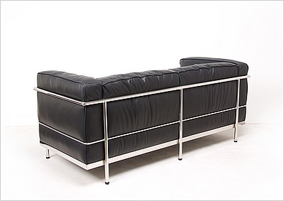 LC3 Loveseat in Black Italian Leather