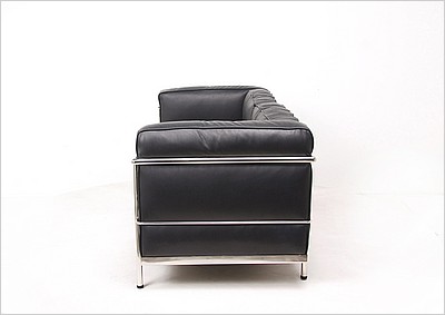 LC3 Loveseat in Black Italian Leather