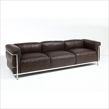 Le Corbusier Style LC3 Feather Relaxed sofa - Driftwood Tan - View 1