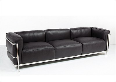 Grande Feather Relaxed Sofa - Standard Black Leather