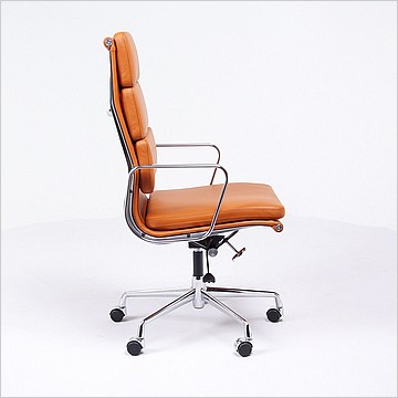 Charles Eames Style: Soft Pad Office Chair (High Back) - Golden Tan