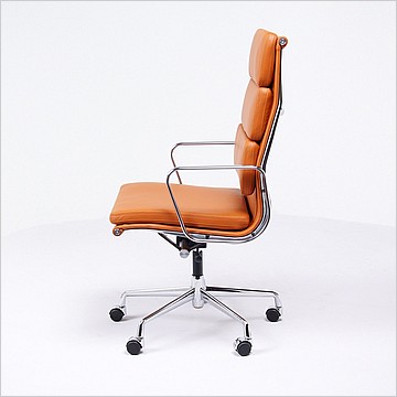 Charles Eames Style: Soft Pad Office Chair (High Back) - Golden Tan