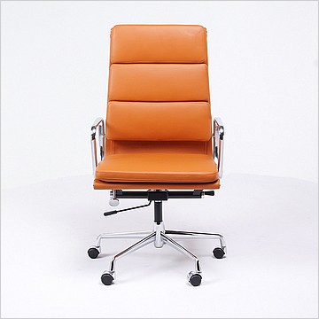 Charles Eames Style: Soft Pad Office Chair (High Back) - Golden Tan