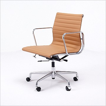 Thin-Pad Office Chair - Mid-Back - Aluminum Frame