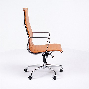 Charles Eames Style: Thin Pad Office Chair (High Back) - Golden Tan