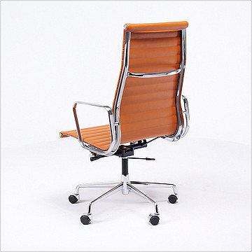 Charles Eames Style: Thin Pad Office Chair (High Back) - Golden Tan