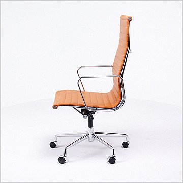 Charles Eames Style: Thin Pad Office Chair (High Back) - Golden Tan