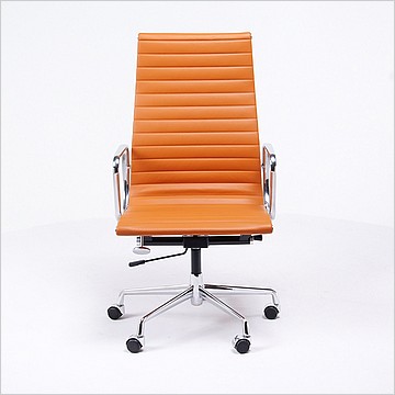 Charles Eames Style: Thin Pad Office Chair (High Back) - Golden Tan