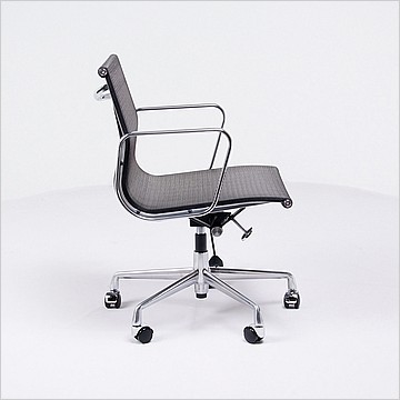Charles Eames Style: Mid-Back Office Chair - Black Mesh