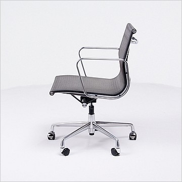 Charles Eames Style: Mid-Back Office Chair - Black Mesh