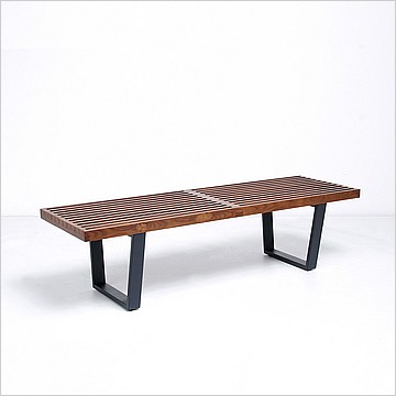Modern Classics George Nelson Slat Bench - Walnut