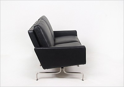 Black Leather PK31 Loveseat