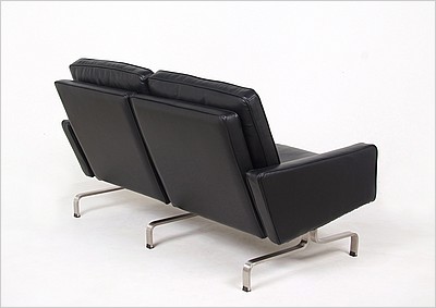 Black Leather PK31 Loveseat