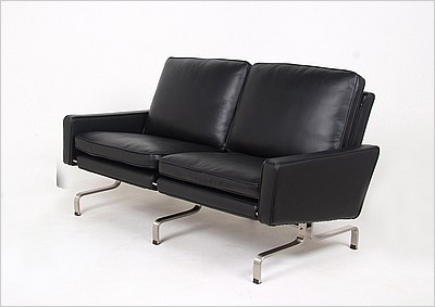 Black Leather PK31 Loveseat