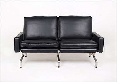 Black Leather PK31 Loveseat