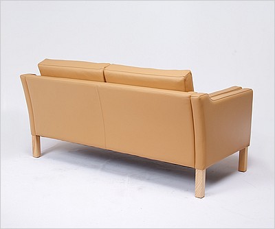 Model 2212 Loveseat - Camel Tan - Natural Finish on Ash Wood