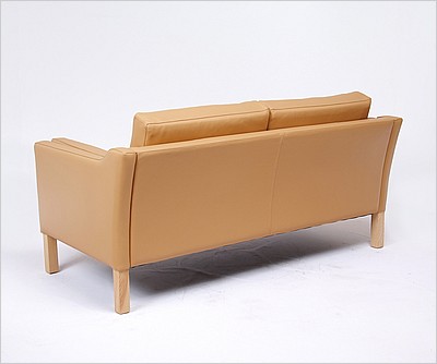 Model 2212 Loveseat - Camel Tan - Natural Finish on Ash Wood