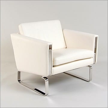JH Lounge Chair - Snowcap White Leather
