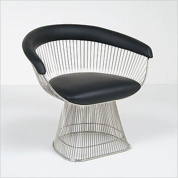 Platner Wire Frame Lounge Chair -  Premium Black