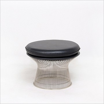 Platner Wire Frame Easy Ottoman - Premium Black