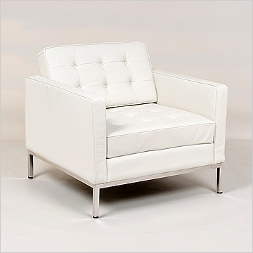 Florence Knoll Lounge Chair - Arctic White Leather