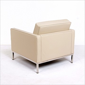 Florence Knoll Lounge Chair - Parchment Leather - with Buttons