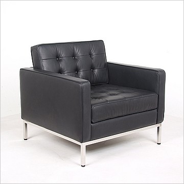 Florence Knoll Lounge Chair - Standard Black Leather