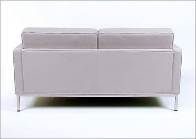Florence Knoll Loveseat - Silver Gray Fabric - No Buttons