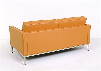 Florence Knoll Loveseat - Golden Tan Leather