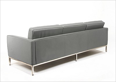 Florence Knoll Sofa - Charcoal Gray Leather