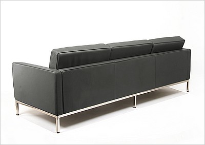 Florence Knoll like sofa in gray leather