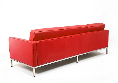 Florence Knoll Sofa - Standard Red Leather - with Buttons