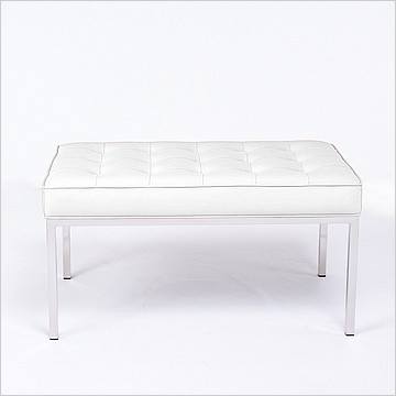 Florence Knoll Style: 36 Inch Bench - Arctic White Leather