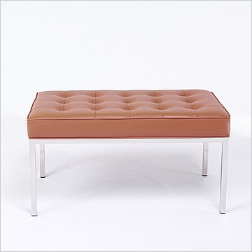Florence Knoll Style: 36 Inch Bench - Earth Tan Leather