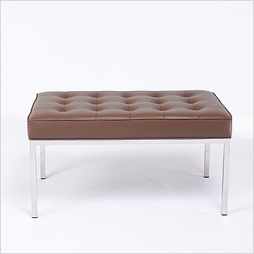 Florence Knoll Style: 36 Inch Bench - Java Brown Leather