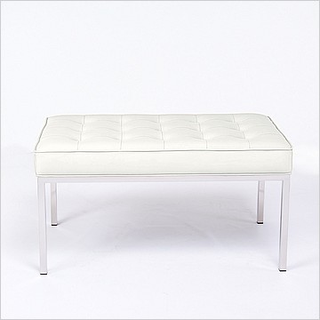 Florence Knoll Style: 36 Inch Bench - Alpine White Leather