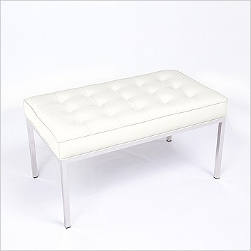 Florence Knoll Style: 36 Inch Bench - Alpine White Leather