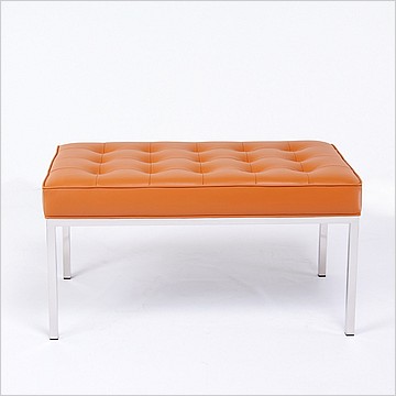 Florence Knoll Style: 36 Inch Bench - Golden Tan Leather
