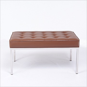Florence Knoll Style: 36 Inch Bench - Saddle Brown Leather