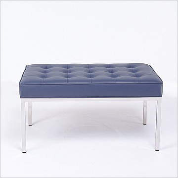 Florence Knoll Style: 36 Inch Bench - Navy Blue Leather