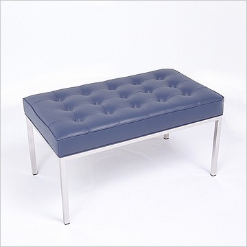 Florence Knoll Style: 36 Inch Bench - Navy Blue Leather