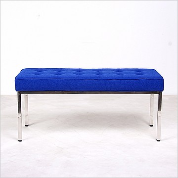 Clearance: Florence Knoll 42 Inch Bench - Royal Blue Fabric - No Buttons