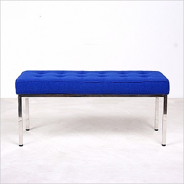 Florence Knoll 42 Inch Bench - Royal Blue Fabric - No Buttons